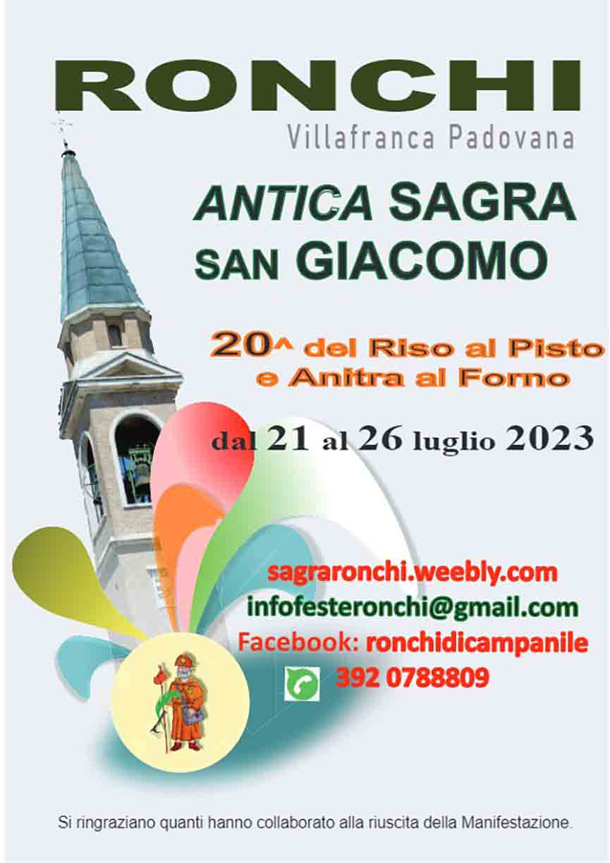 Programma della Sagra dell'Asssunta di Ronchi di Campanile, Villafranca Padovana